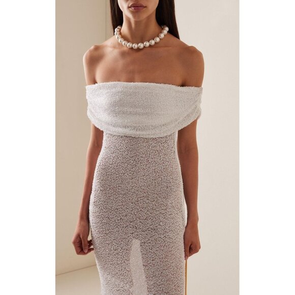 SELF-PORTRAIT Beaded Maxi Dress in White New Wedding Formal Gown Womens - Picture 13 of 16